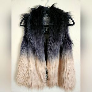 Ombre faux fur vest